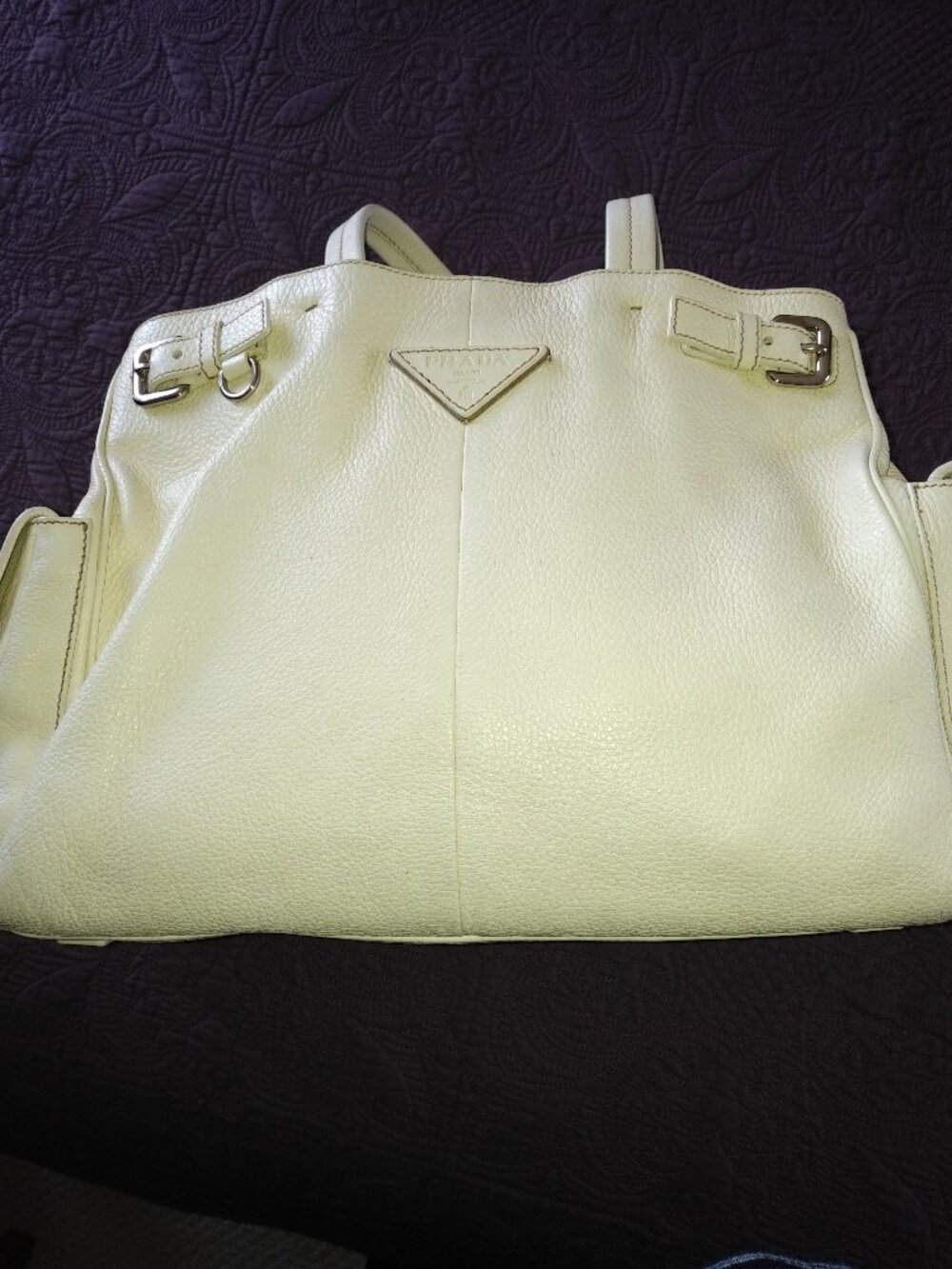 Prada Vitello Daino Side Pocket Tote